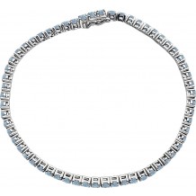 14K White Aquamarine Line 7.25 Bracelet