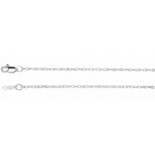14K White 1.5 mm Rope 7 Chain