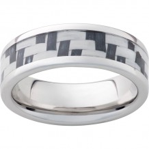 Serinium Pipe Cut Band with Gray Carbon Fiber Inlay