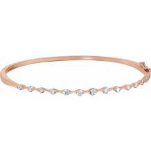 14K Rose 1 CTW Diamond Bangle Bracelet