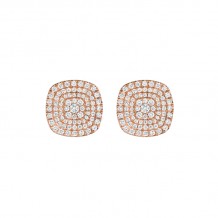 Henri Daussi 14k Rose Gold Diamond Stud Earrings