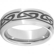 Serinium Beveled Edge Band with Knot Laser Engraving