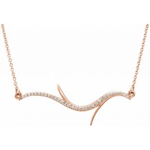 14K Rose 1/8 CTW Diamond Freeform Bar 18 Necklace