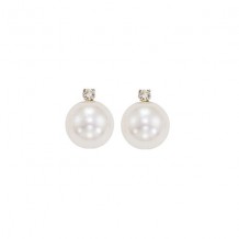 Gems One 14Kt White Gold Diamond (1/20Ctw) & Pearl (1 Ctw) Earring