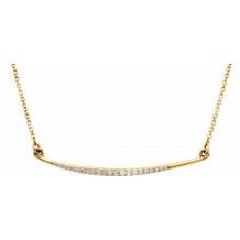 14K Yellow 1/8 CTW Diamond Curved Bar 16 Necklace
