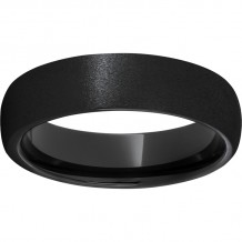 Black Diamond Ceramic Domed Band with Stone Finish