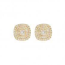 Henri Daussi 18k Yellow Gold Diamond Stud Earrings