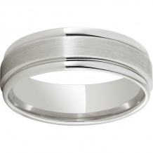 Modern Gold 6mm 14K White Gold Ring with Rounded Edges and Satin Finish