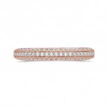 Shah Luxury 14K Rose Gold Round Diamond Half-Eternity Wedding Band