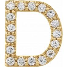 14K Yellow .06 CTW Diamond Single Initial D Earring