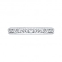 Shah Luxury 14K White Gold Round Diamond Wedding Band