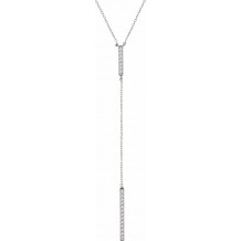 14K White 1/5 CTW Diamond Bar Y 16-18 Necklace