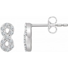 14K White 1/6 CTW Diamond Infinity Earrings