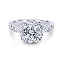 Gabriel & Co. 14k White Gold Entwined Halo Engagement Ring