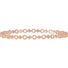 14K Rose 4.4 mm Geometric Bangle 7 Bracelet