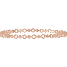 14K Rose 4.4 mm Geometric Bangle 7 Bracelet