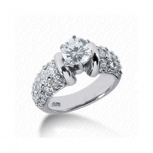 14k White Gold Diamond Semi-Mount Fancy Engagement Ring