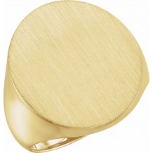 14K Yellow 22x20 mm Oval Signet Ring