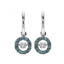 Gems One Silver (SLV 995) Diamond Rhythm Of Love Fashion Earrings  - 1/4 ctw