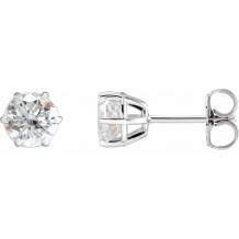 14K White 5.75 mm I1 1 1/2 CTW Diamond 6-Prong Wire Basket Earrings