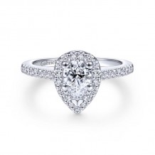 Gabriel & Co. 14k White Gold Contemporary Halo Engagement Ring