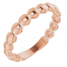 14K Rose Stackable Bead Ring