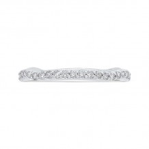 Shah Luxury Round Cut Diamond 14K White Gold Half-Eternity Wedding Band