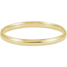 14K Yellow 6.5 mm Hinged Bangle Bracelet