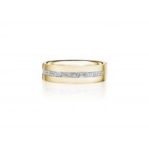 Henri Daussi 6mm Men's Wedding Band MB134 18k Gold Yellow 0.69 Ctw.