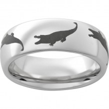 Serinium Domed Band with Gator Laser Engraving
