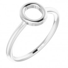 14K White Initial O Ring