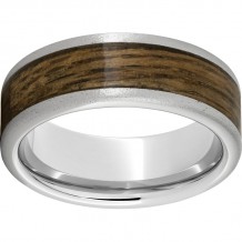 Serinium Pipe Cut Band with Bourbon Barrel Inlay & Stone Finish