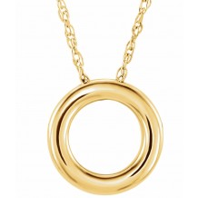 14K Yellow 13 mm Circle 18 Necklace