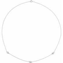 14K White 1/3 CTW Diamond 3-Station 18 Necklace