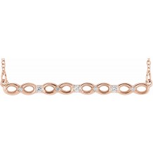 14K Rose .08 CTW Diamond Infinity-Inspired Bar 16-18 Necklace
