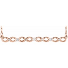 14K Rose .08 CTW Diamond Infinity-Inspired Bar 16-18 Necklace