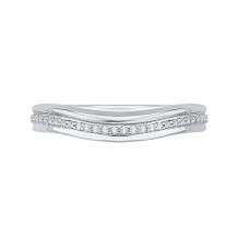 Shah Luxury 14K White Gold Round Diamond Wedding Band