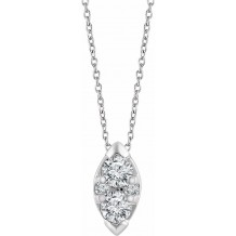 14K White 1/8 CTW Diamond 16-18 Necklace