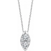14K White 1/8 CTW Diamond 16-18 Necklace