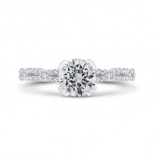 Shah Luxury 14K White Gold Diamond Engagement Ring (Semi-Mount)