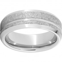 Serinium Beveled Edge Band with a 1mm Off-Center Groove and Grain Finish