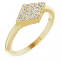 14K Yellow 1/8 CTW Diamond Geometric Ring