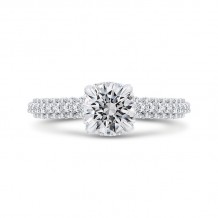 Shah Luxury 14K White Gold Round Cut Diamond 3/4 Run Engagement Ring (Semi-Mount)