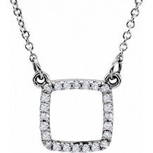 14K White 1/10 CTW Diamond 16 Necklace