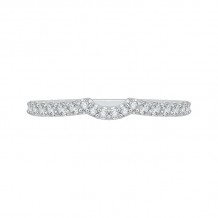 Shah Luxury 14K White Gold Round Diamond Wedding Band