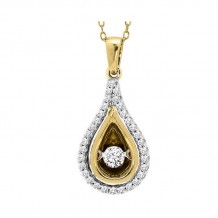 Gems One 14KT White & Yellow Gold & Diamond Rhythm Of Love Neckwear Pendant  - 1/4 ctw