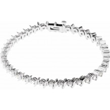 14K White 1 1/2 CTW Diamond Line 7.25 Bracelet