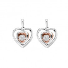 Gems One Silver (SLV 995) Pink & Diamonds Stunning Fashion Earrings - 1/5 ctw