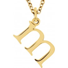 14K Yellow Lowercase Initial m 16 Necklace