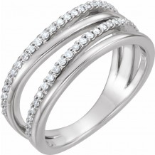 14K White 1/4 CTW Diamond Ring